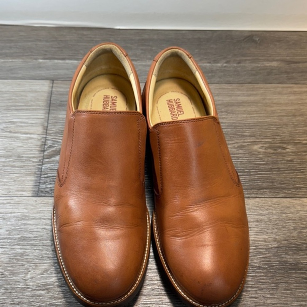 Hubbard Brown Leather Slip-On Shoes men’s size 11 wide (s229)